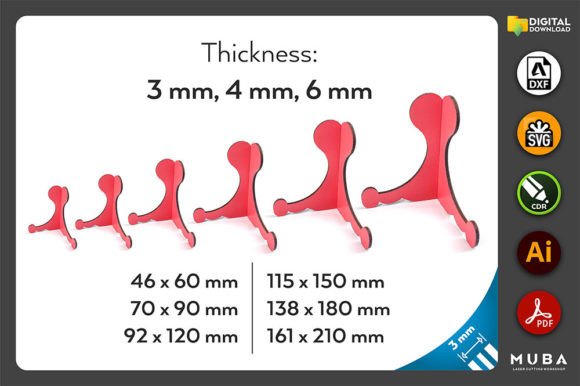 6 Sizes Easel Stand, Photo Frame Svg: Laser Cutting Stands Review