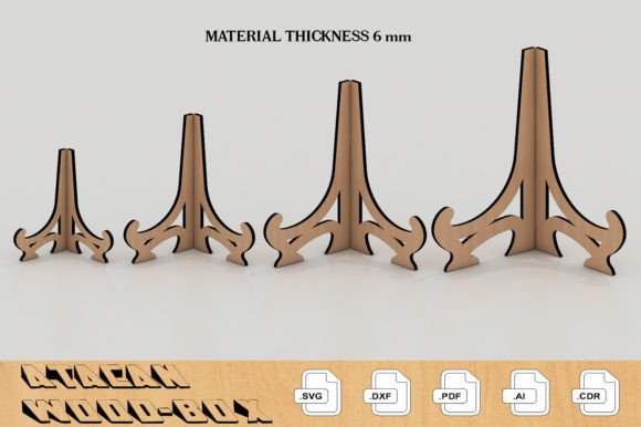 6MM Photo Holder Easel Display Stand 018: Laser Cutting Stands for Branding