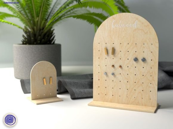 Arch Earring Display: Laser Cutting Stands for Brand Visuals