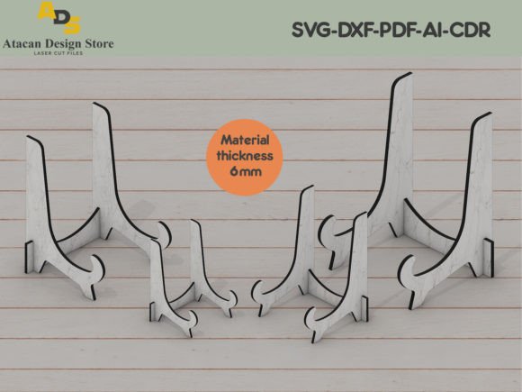 Easels Plate Display Stands Set: Laser Cutting Stands for Editorial Design