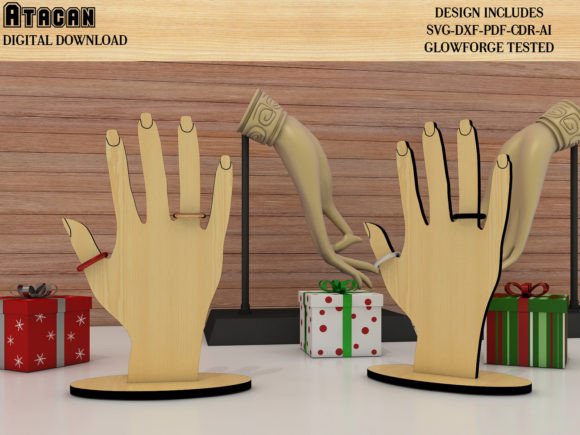 Hand Shaped Ring Holder, Jewelry Display: Laser Cutting Stands for Brand Visuals