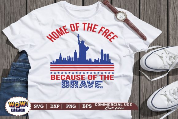 Home of the Free Svg, July 4th Svg Graphics and Illustrations