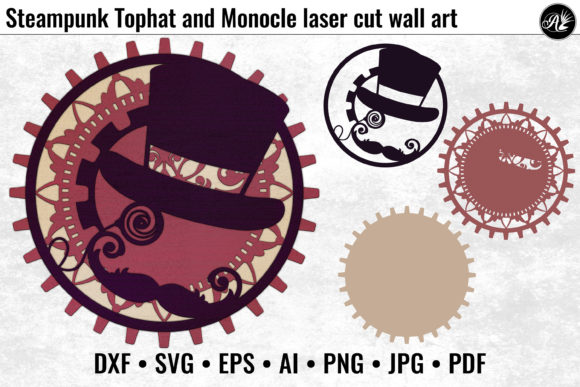 Steampunk Tophat and Monocle Laser Cutting Wall Decor Review
