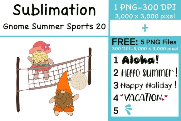 Sublimation Gnome Summer Sports 20 Graphics and Illustrations Review