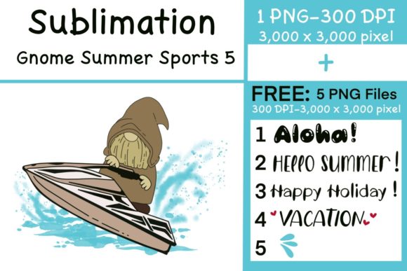 Sublimation Gnome Summer Sports 5 Graphics and Illustrations Review