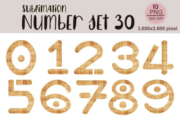 Sublimation Number Set 30, Boho Number Graphics and Illustrations Review