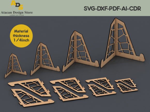 Wooden Display Stand Plate Holder Easels: Laser Cutting Stands for Brand Visuals